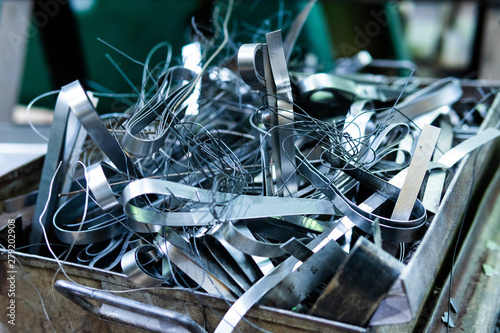 The steel waste,metal pile,stainless steel rubbish,stacked together,prepare for recycle and reused.