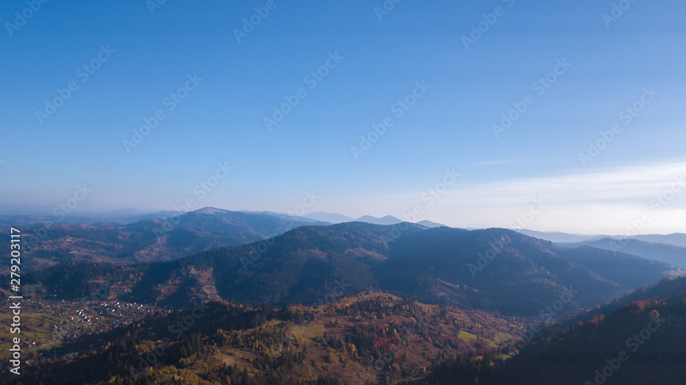 Carpathian Mountines with blue sky