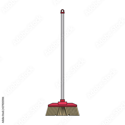 Cleaning broom isolated symbol cartoon