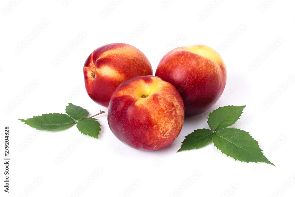 red apples with leaves isolated on white background red apples with leaves isolated on white background