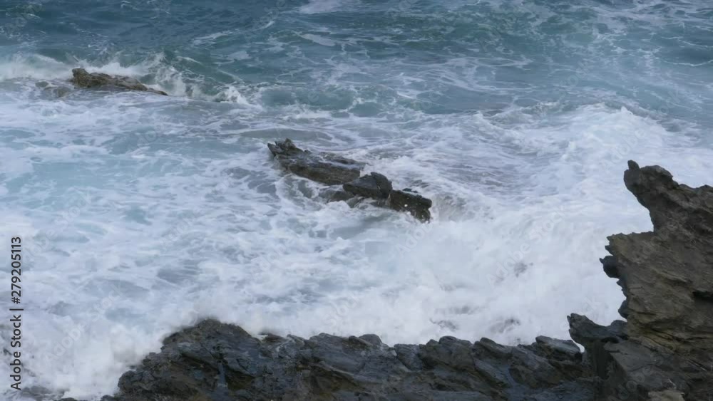 The Mediterranean Sea, waves breaking and lapping upon a beach The Mediterranean Sea, waves breaking and lapping upon a beach