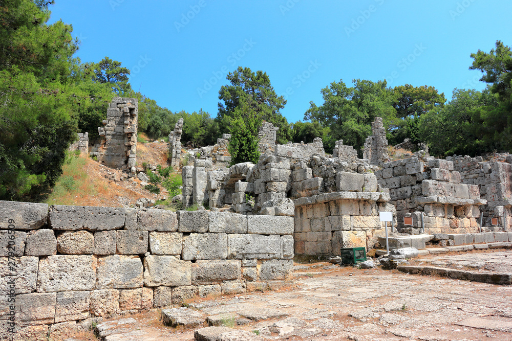 Ruins of the ancient town at Phaselis, Turkey.
