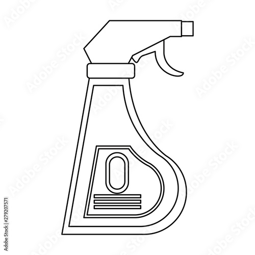 Disinfectant soap bottles with dispenser isoalted symbol in black and white