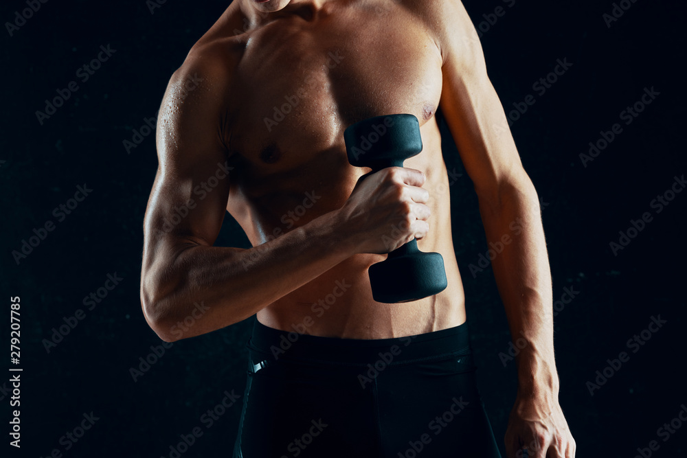 Naklejka premium muscular man doing pushups