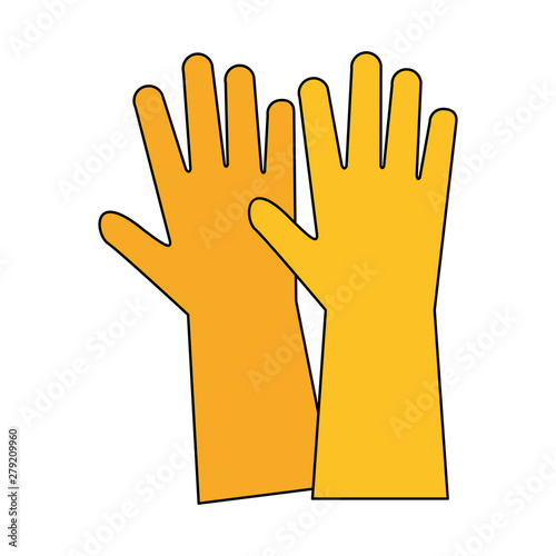 Cleaning gloves equipment isolated symbol
