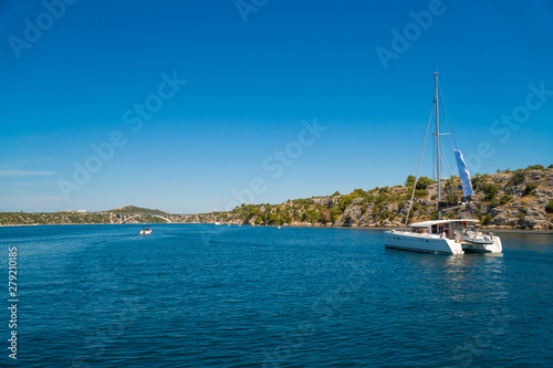 Catamaran sailing at sea in Croatia, Europe © Anatoly Repin