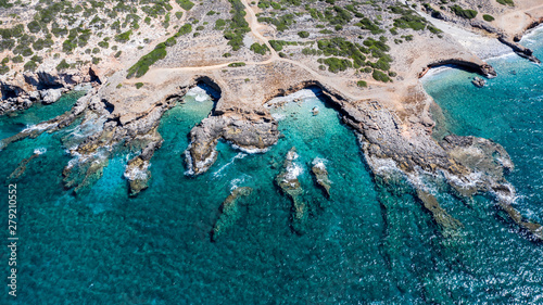 Beautiful Coastline in Crete, Greece shot with a drone photo