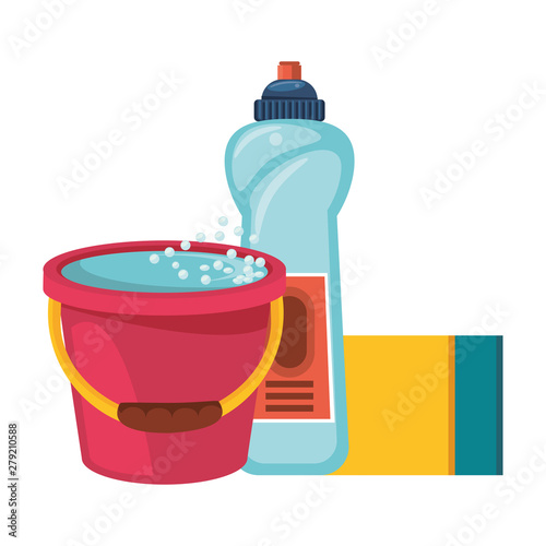 Set of cleaning equipment and products