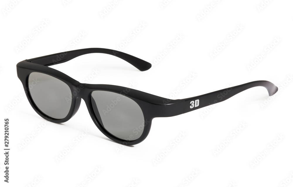 Black polarized 3D glasses, isolated on white background Black polarized 3D glasses, isolated on white background