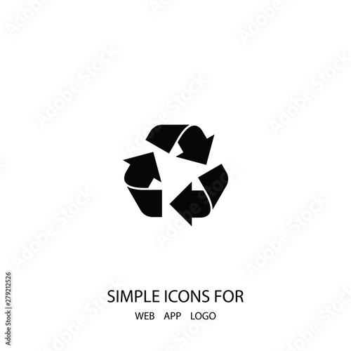 Recycle icon in trendy flat style isolated on background. Recycling icon page symbol for your web site design recycle sign of a logo, app, UI. EPS10.