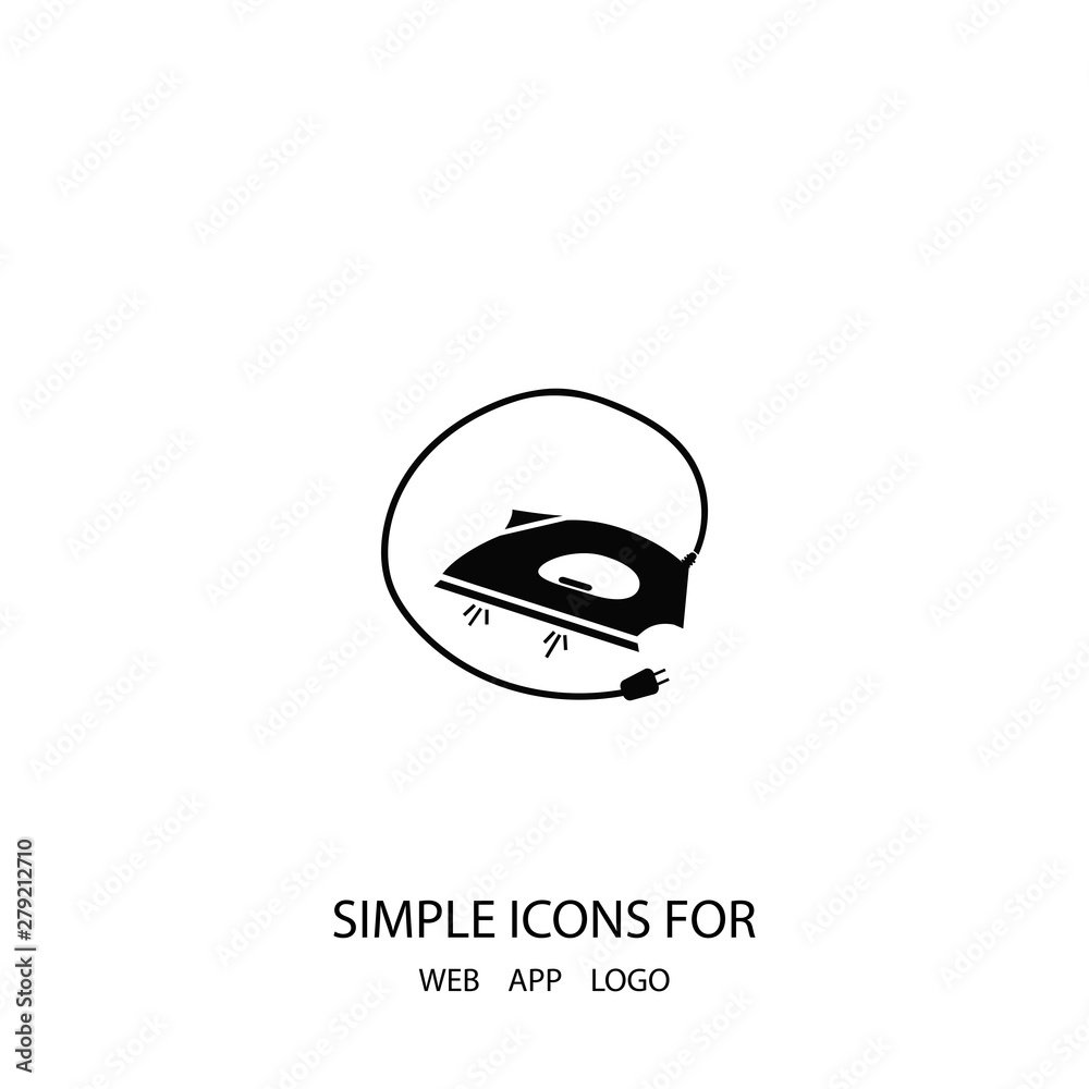 Obraz premium An iron vector icon. A symbol of ironing and an iron. A sign of an iron.