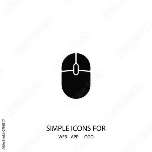 A computer mouse vector icon. A sign of a computer mouse. Computer mouse symbol