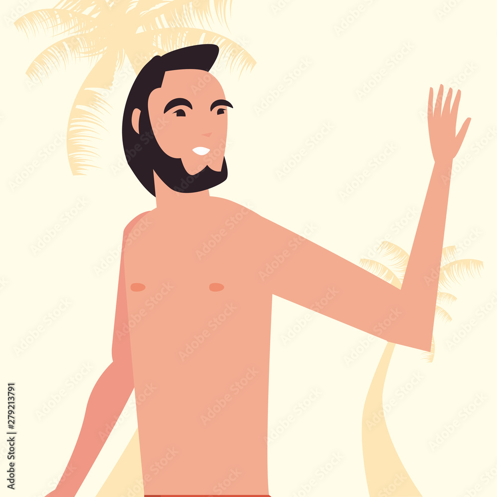 Fototapeta premium summer time people icon vector ilustration