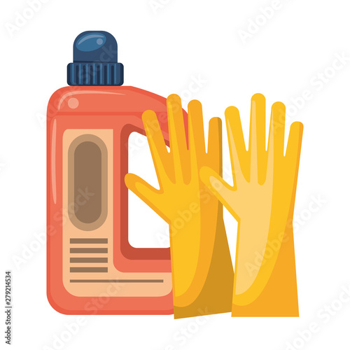 Set of cleaning equipment and products