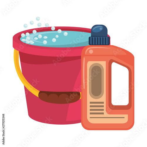 Set of cleaning equipment and products