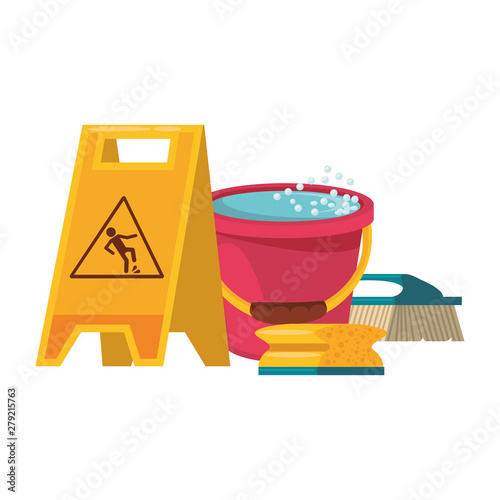 Set of cleaning equipment and products