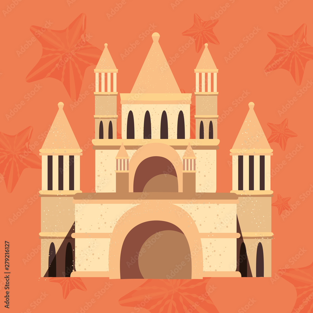 Fototapeta premium sand castle on white background