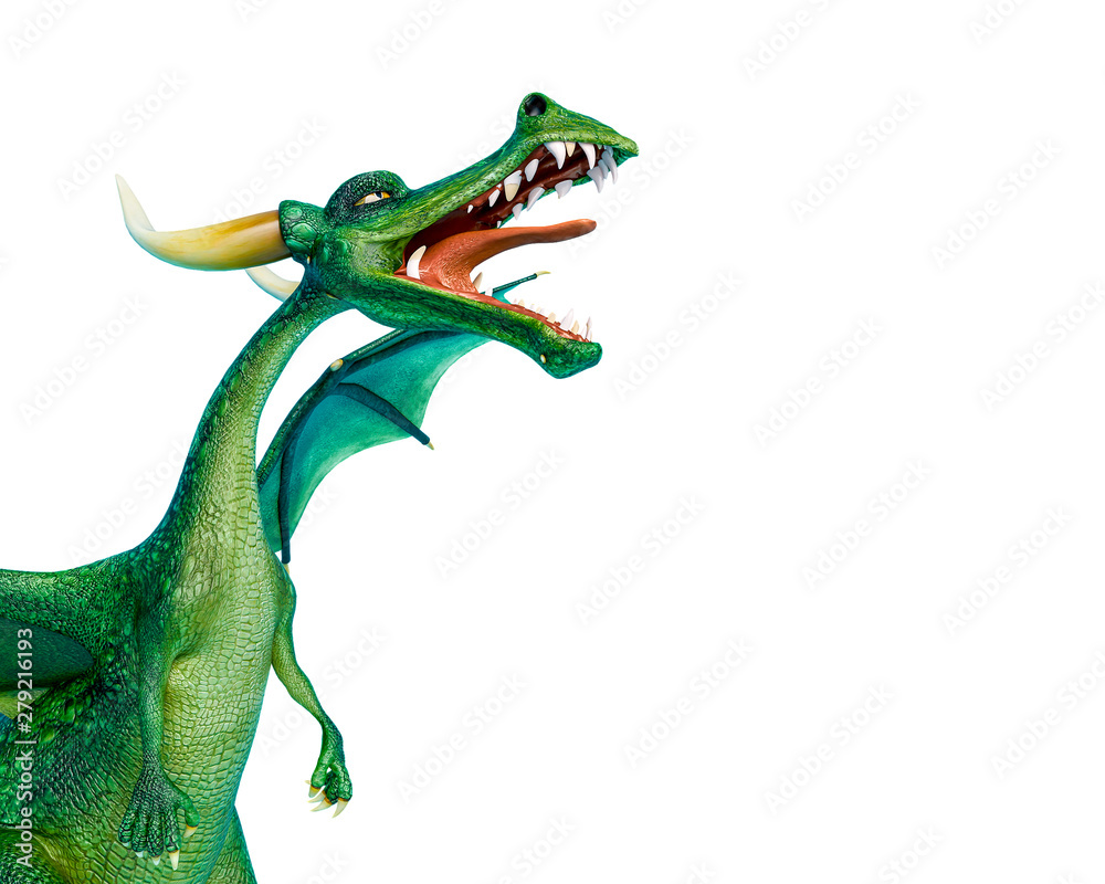 Fototapeta premium dragon cartoon with a copy space