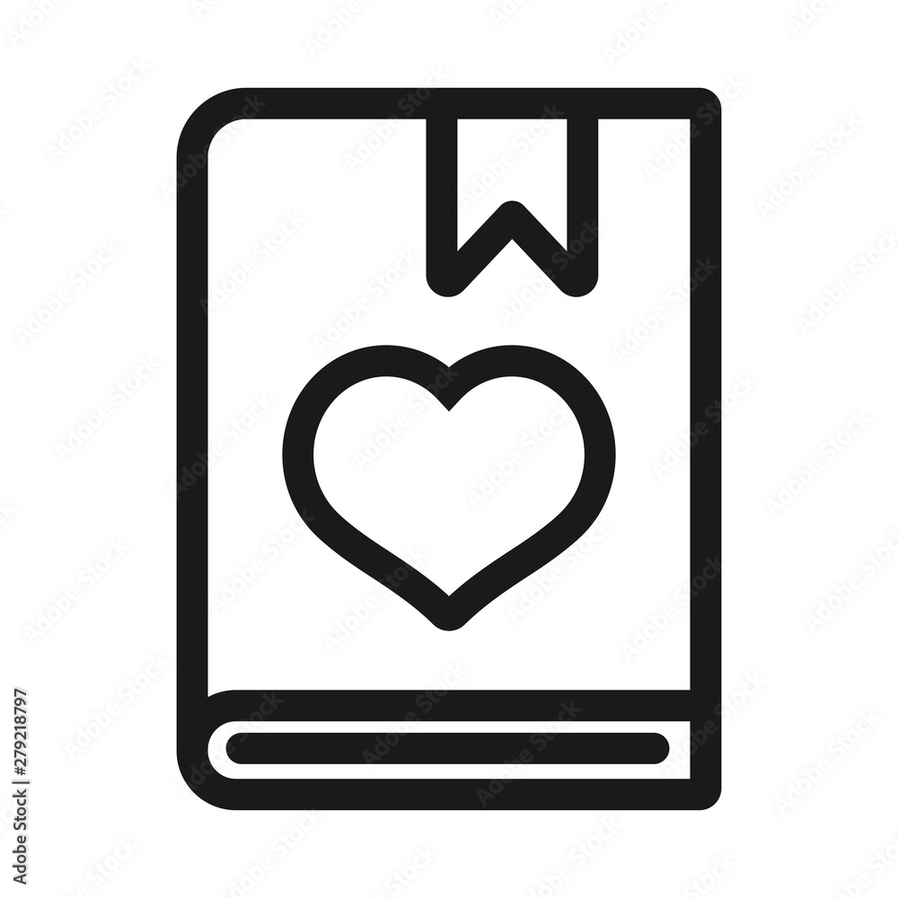 book with love - minimal line web icon. simple vector illustration. concept for infographic, website or app. book with love - minimal line web icon. simple vector illustration. concept for infographic, website or app.
