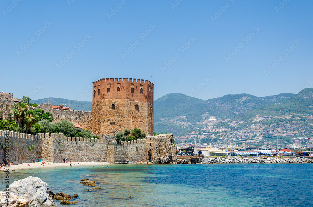 Kizil (Red ) Tower in Alanya, Antalya, Turkey Kizil (Red ) Tower in Alanya, Antalya, Turkey