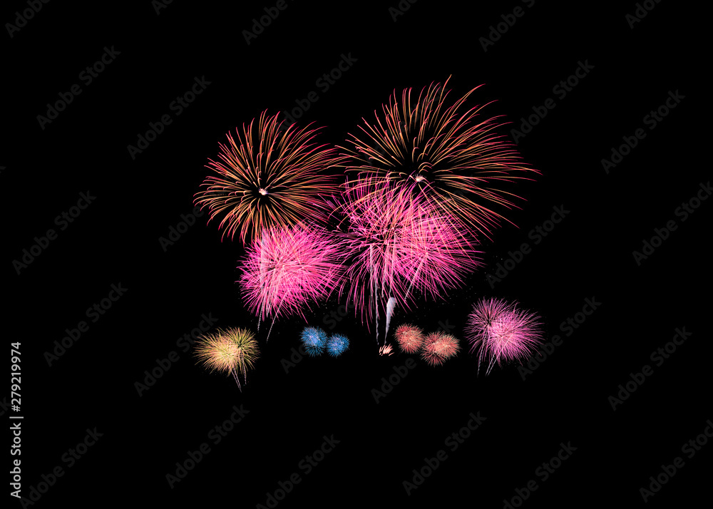abstract fireworks on black background.