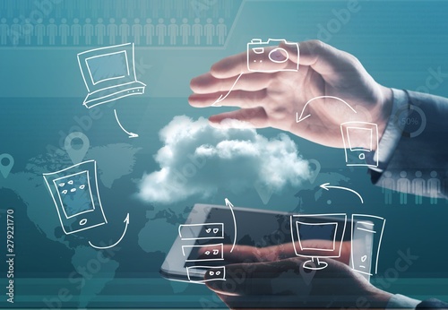 Fotografi Digital iot tablet transformation ar futuristic interface