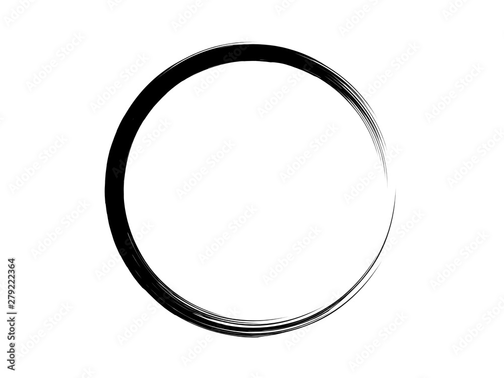 Grunge circle made of black paint.Black marking element made for your project.