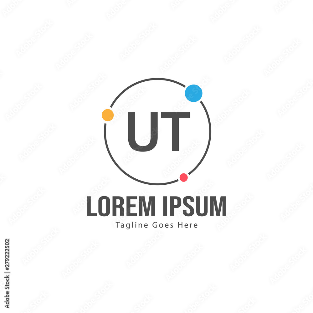 UT Letter Logo Design. Creative Modern UT Letters Icon Illustration