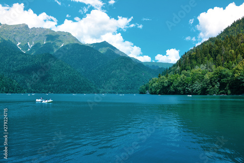 Blue Lake Riztsa in the mountains of Abkhazia © Romantik89