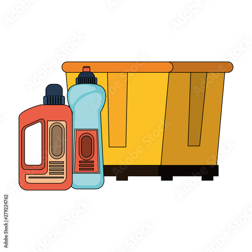 Set of cleaning equipment and products