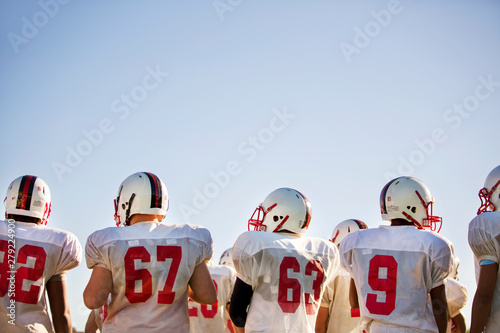 Teenage football team (16-17) during football practice
