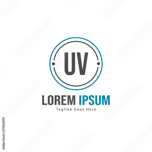 UV Letter Logo Design. Creative Modern UV Letters Icon Illustration