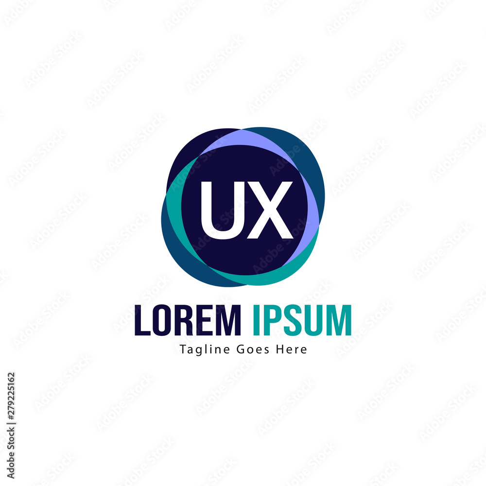 UX Letter Logo Design. Creative Modern UX Letters Icon Illustration