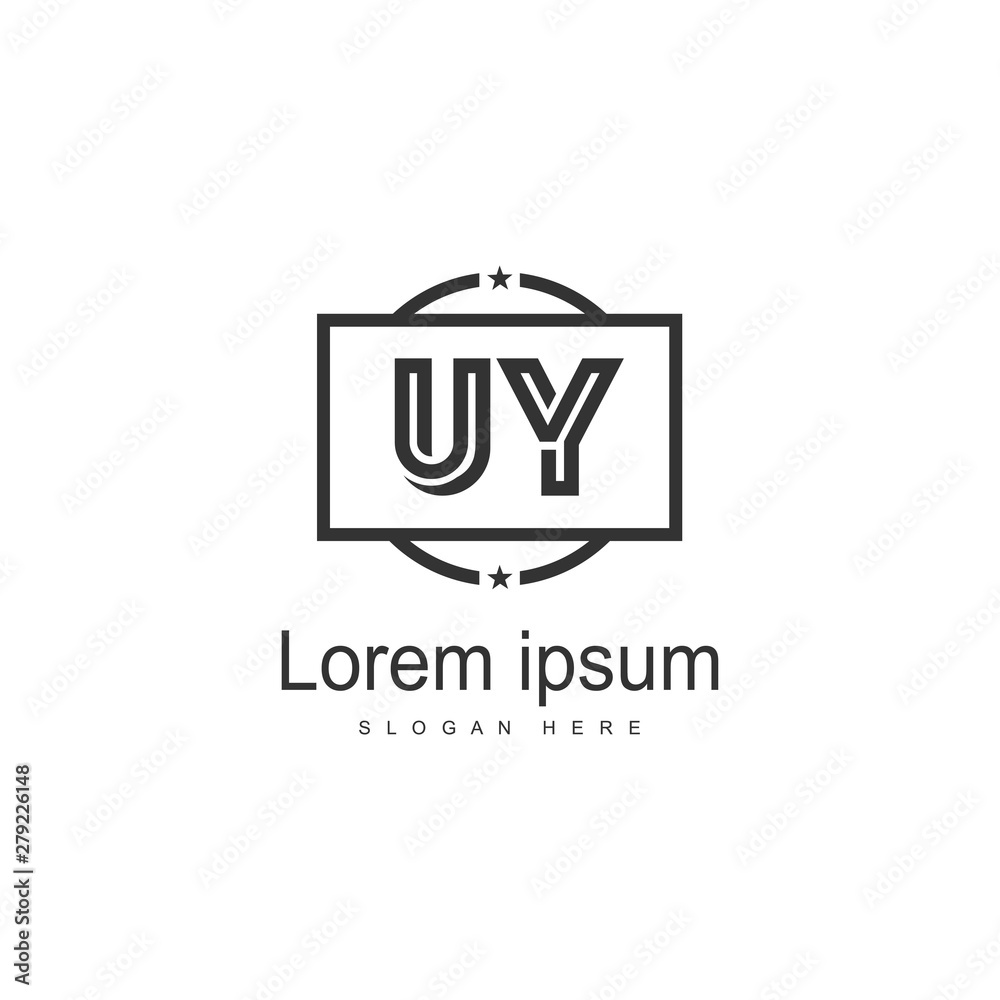 UY Letter Logo Design. Creative Modern UY Letters Icon Illustration