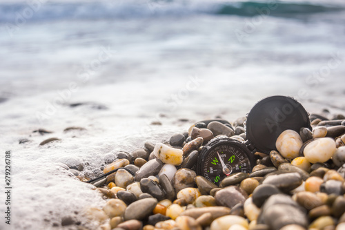 Compass on the beach