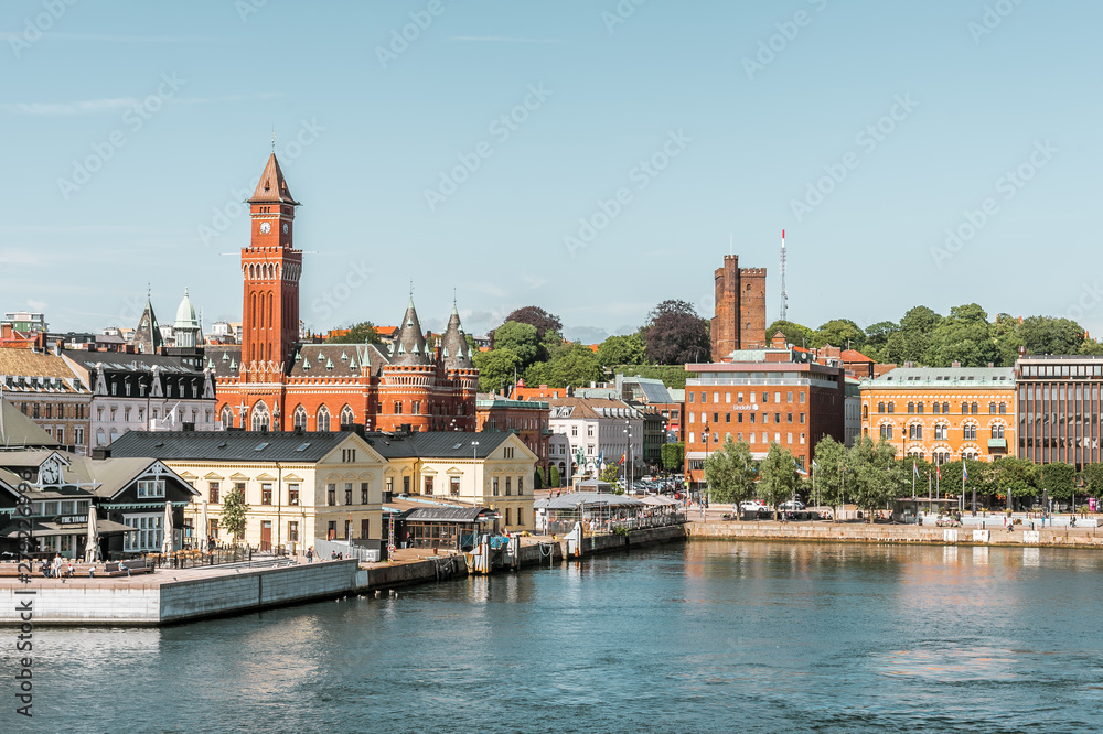 the waterfront of the port in Helsingborg, Sweden