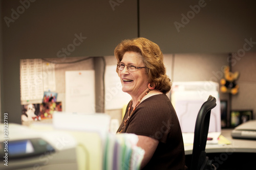 Photography Business woman laughing in office