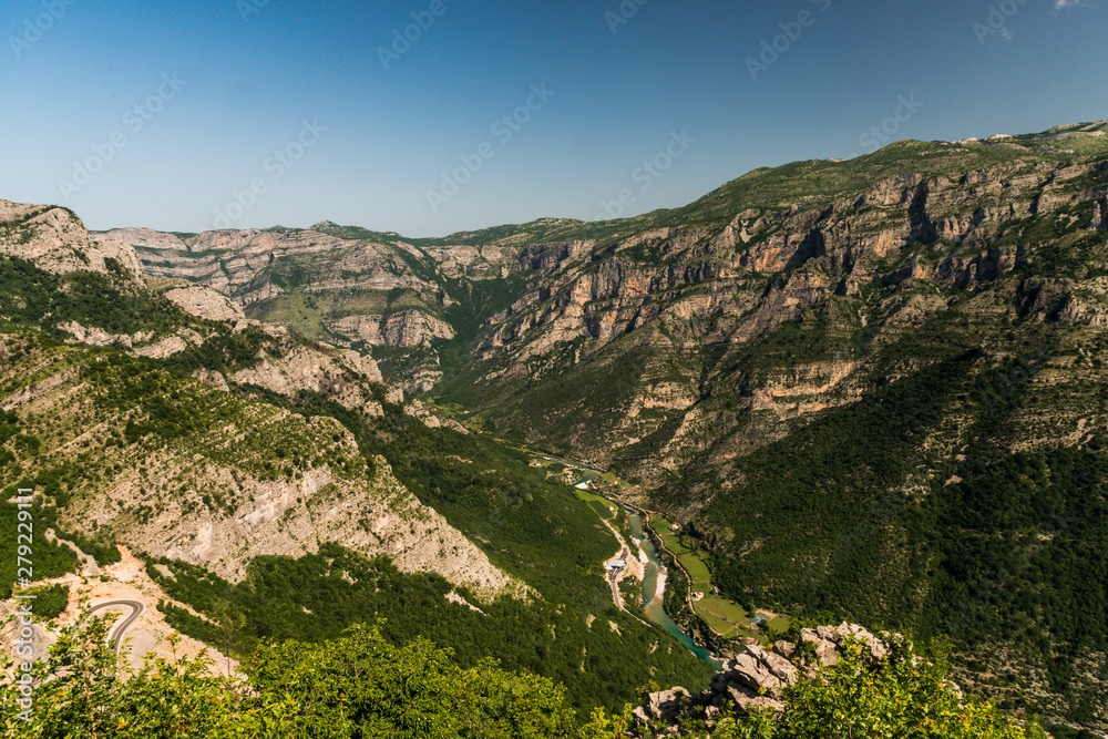 Albania, SH20 road leading across the mountains
