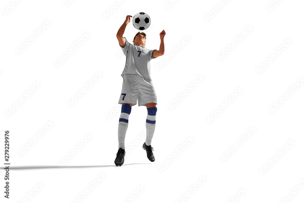 Fototapeta premium Soccer players isolated on white.