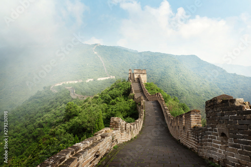 Great Wall of China in fog