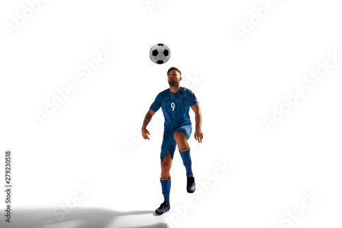 Soccer players isolated on white.