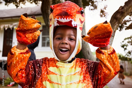 Portrait of smiling boy in costume during Halloween