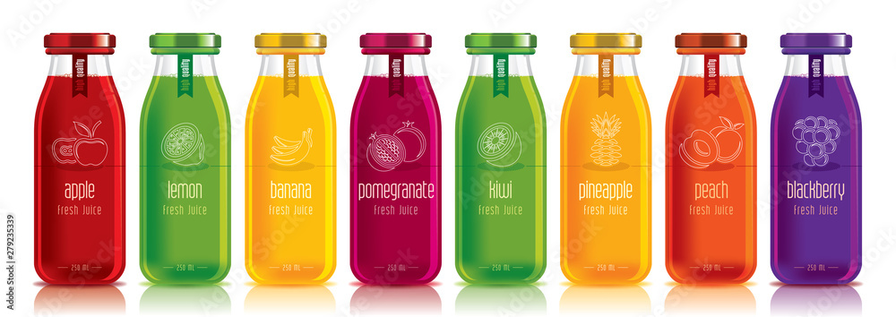Ready design vector juice, fruit package set Ready design vector juice, fruit package set