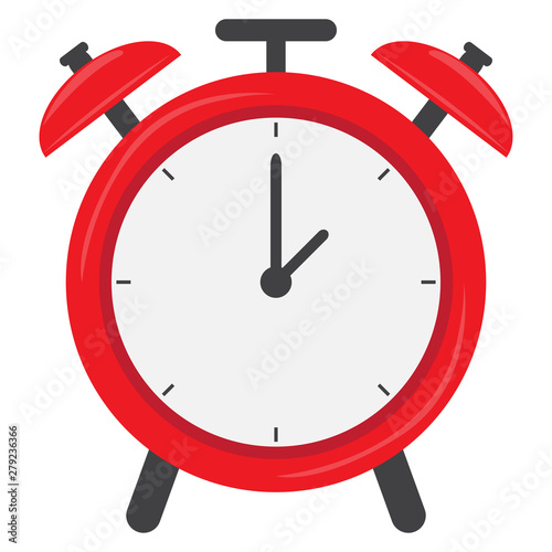 Isolated alarm clock over a white background - Vector