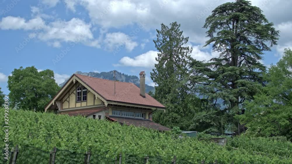 A small mansion on the background of the magnificent Swiss nature. A small mansion on the background of the magnificent Swiss nature.