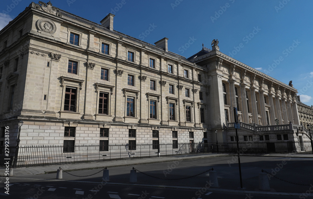 The building of Justice palace located on Cite island, Paris, France