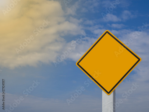 Traffic signs without any marks On a beautiful sky background
