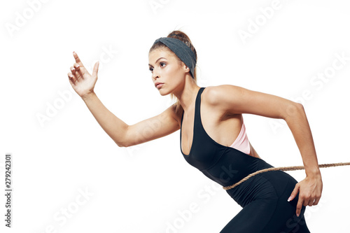 young woman doing yoga exercise © SHOTPRIME STUDIO