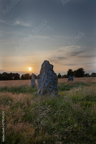 Stone circle at Duloe Nr Looe Cornwall photo