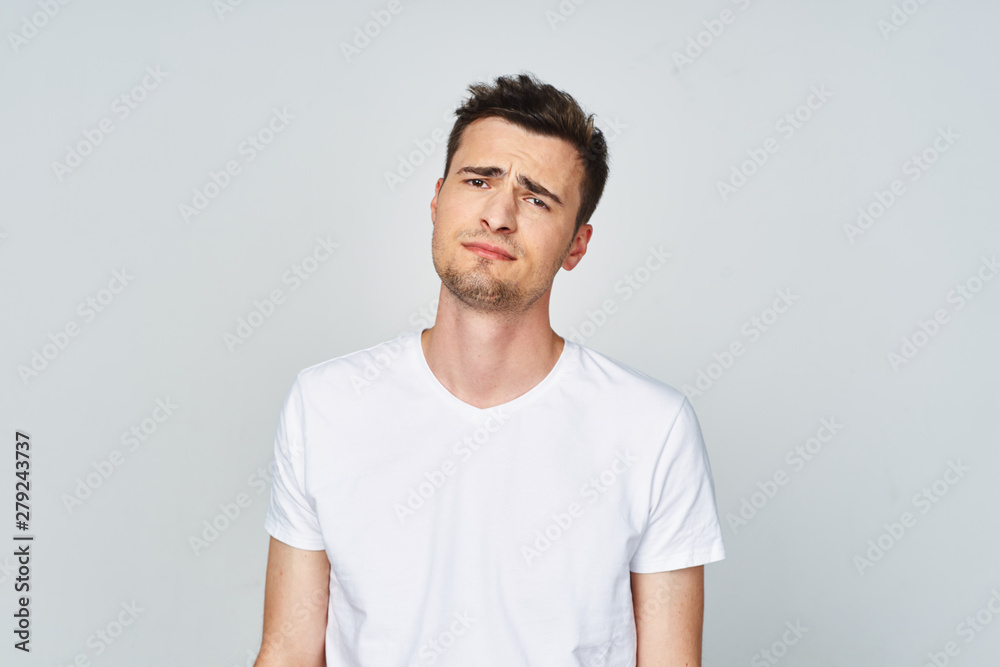 portrait of young man isolated on white background portrait of young man isolated on white background